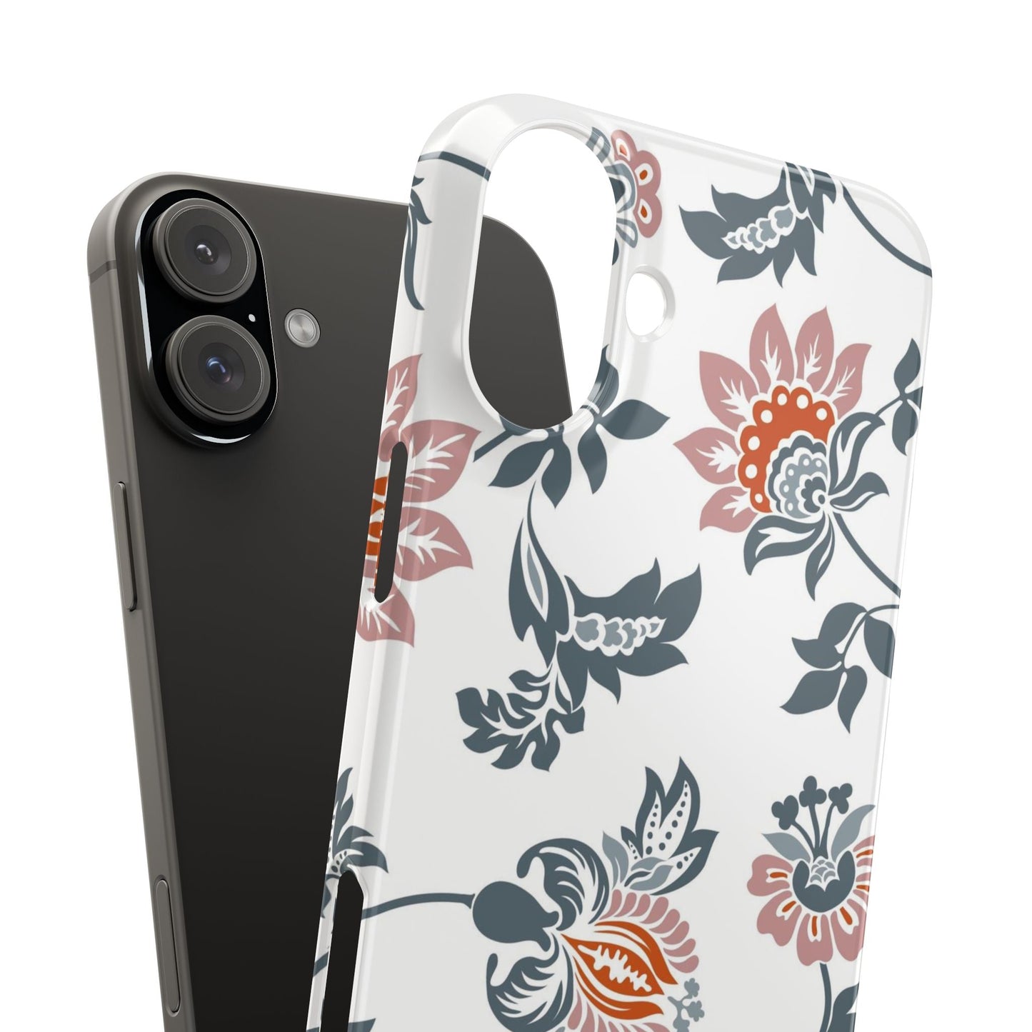 Pink and Green Flower Pattern, Floral Slim Phone Cases, Case-Mate IPHONE16 and all sizes