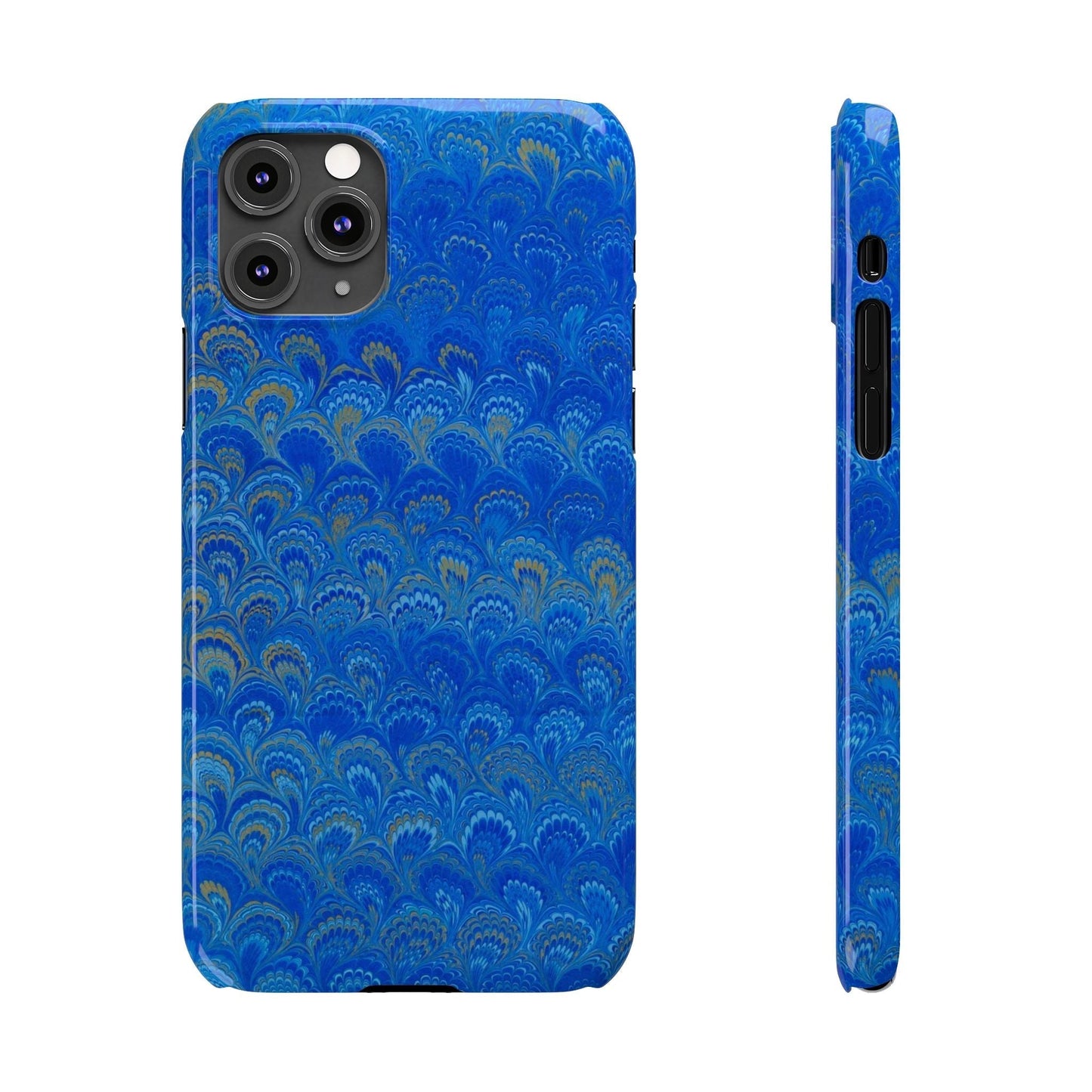 Blue Marbled Design, Italy Feather Phone Case, Multi-Color, Slim Phone Cases, Case-Mate IPHONE16 and all sizes