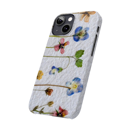 Dried Wild Pink and Purple Flower Image on Paper, Floral Slim Phone Cases, Case-Mate IPHONE16 and all sizes
